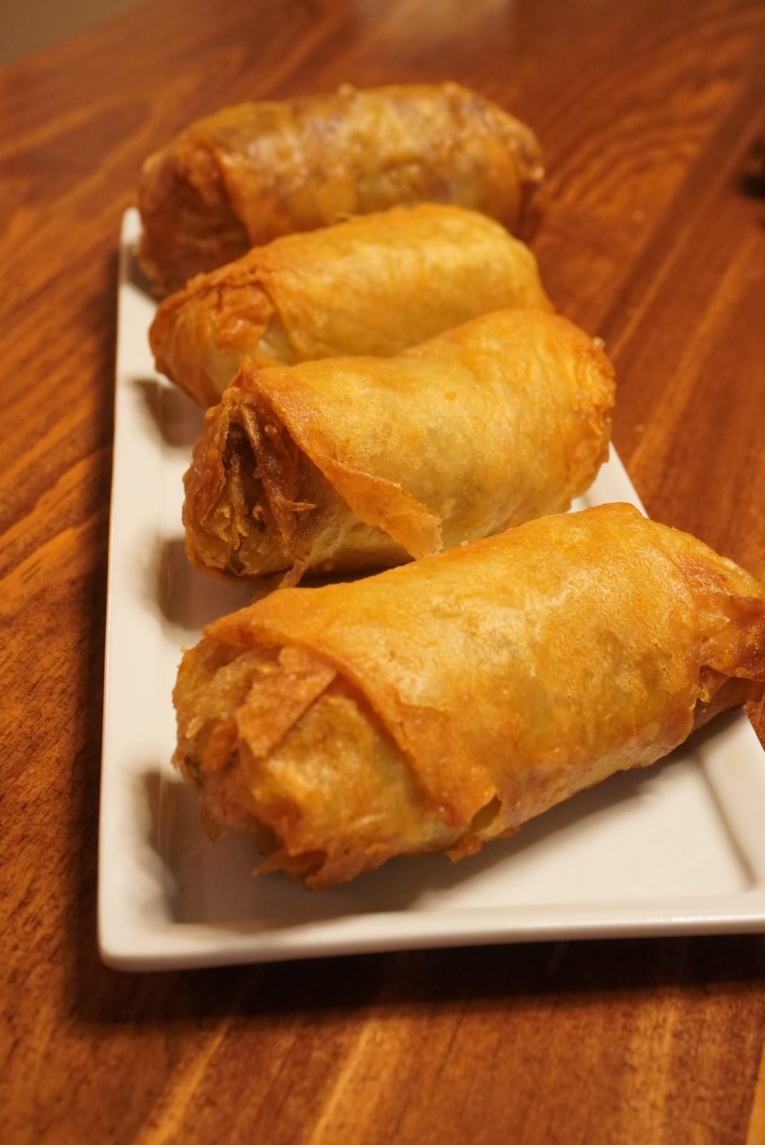 Rollitos fritos, foto tal como salió de la cámara